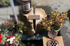 Geseke-Urneneinzelgrab-Versteinertes-Holz-gesaegt-geschliffen-Bronzetafel