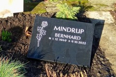 Lengerich, Doppelgrab mit Granitliegestein, und Rosenornament