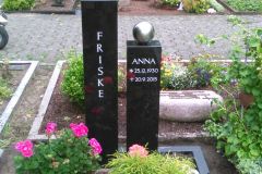 Verl, Grabstein modern Edelstahlkugel und Einfassung